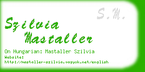 szilvia mastaller business card